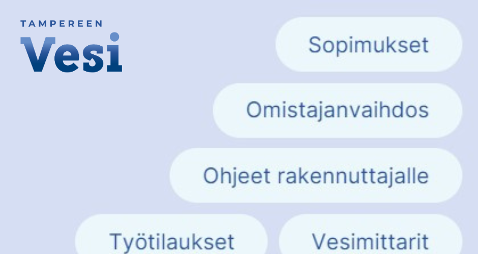 Kuvassa näkyy sivujen chatbotin valintaruudut